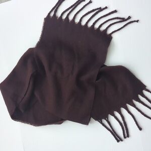 GAP Bushed Cozy Scarf Oversized with Fringe Hem Brown NWOT